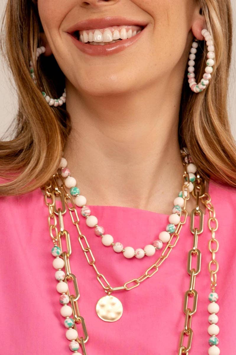 ZENZII Jewelry - Wholesale Pendant/Charm Necklace - Mixed Bead & Links Layered Pendant Necklace6