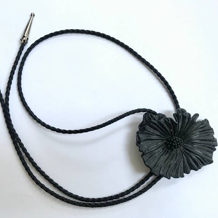 Black Oversized Flower Bolo for wholesale by Odyssey & Oddities