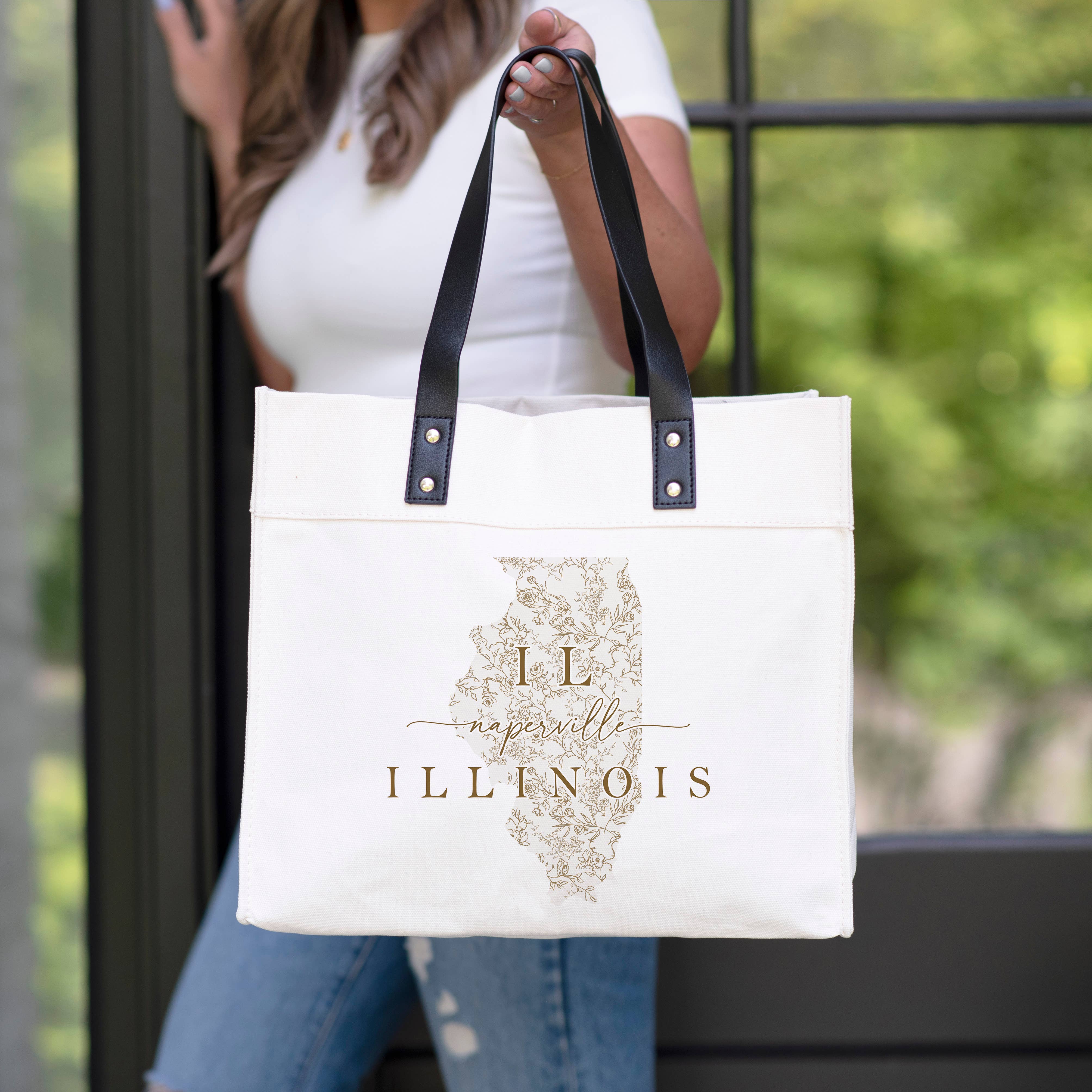 Porter Lane Home - Wholesale Tote Bag - Women's - Vintage Floral State Custom Market Tote2