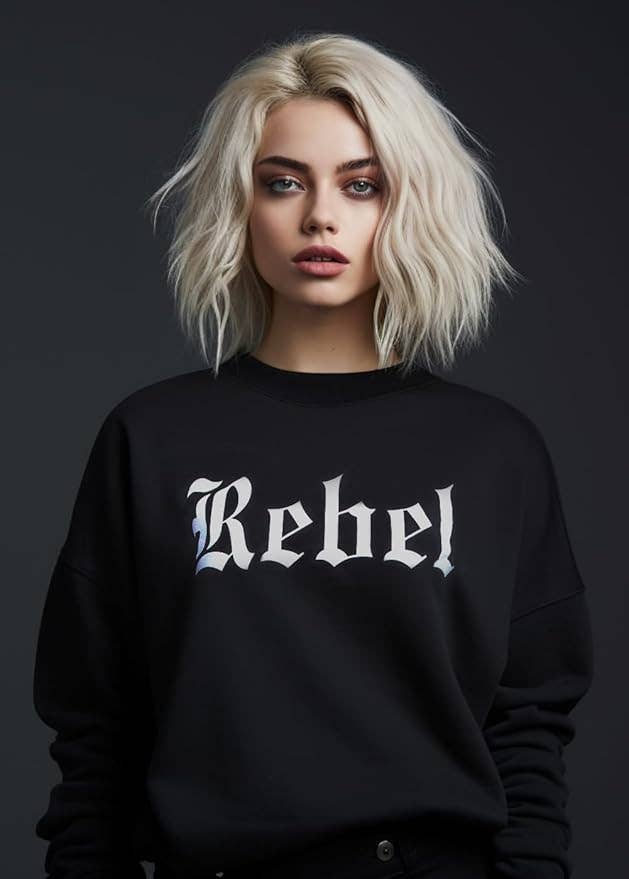 Pretty Attitude Clothing - EU – Großhandel Sweatshirt mit Grafikdruck – Damen – Black Rebel Rock'N'Roll Sweatshirt für Damen3