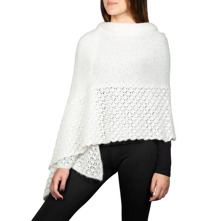 Assia di Brunetti Federica e C. s.a.s. - Vente Châle – femme - Kim - Étole ajourée à sequins en mélange laine mohair2