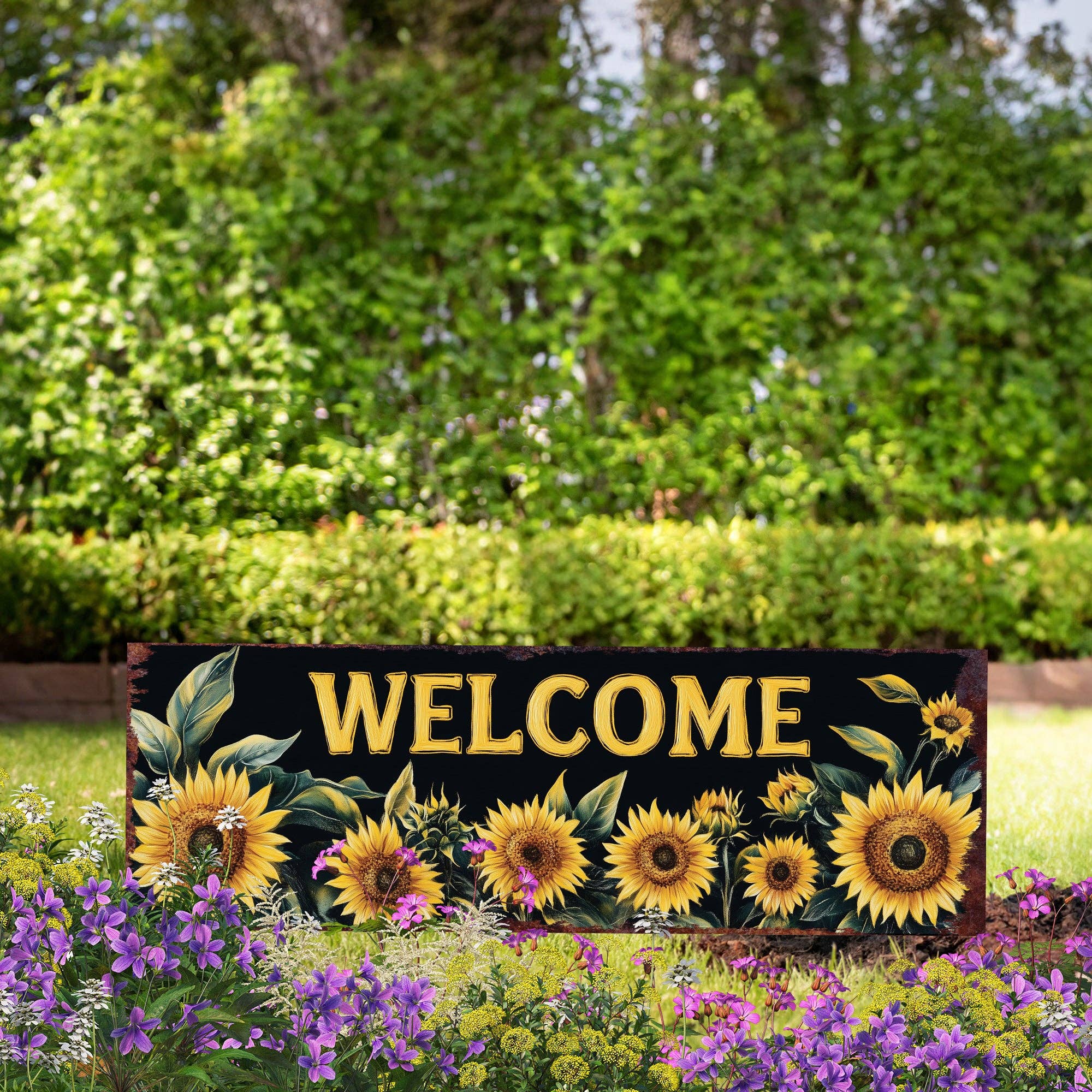 TX USA Corporation – wholesale Gräspiggar – Sommar Solros Välkommen Trädgårdsstake | Rustik Bondgård Utomhusdekor Skylt5