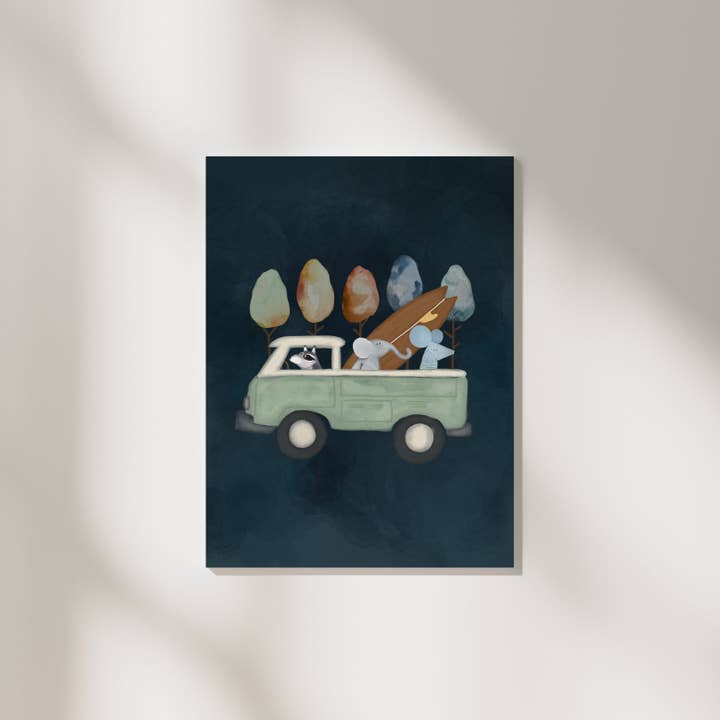 Urchin Bay - Wholesale Art Print - Surf VW Campervan Night Sky Print, Surf Wall Art2