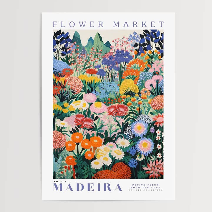 Cartaz do Mercado das Flores da Madeira por atacado de Enchanted Sights