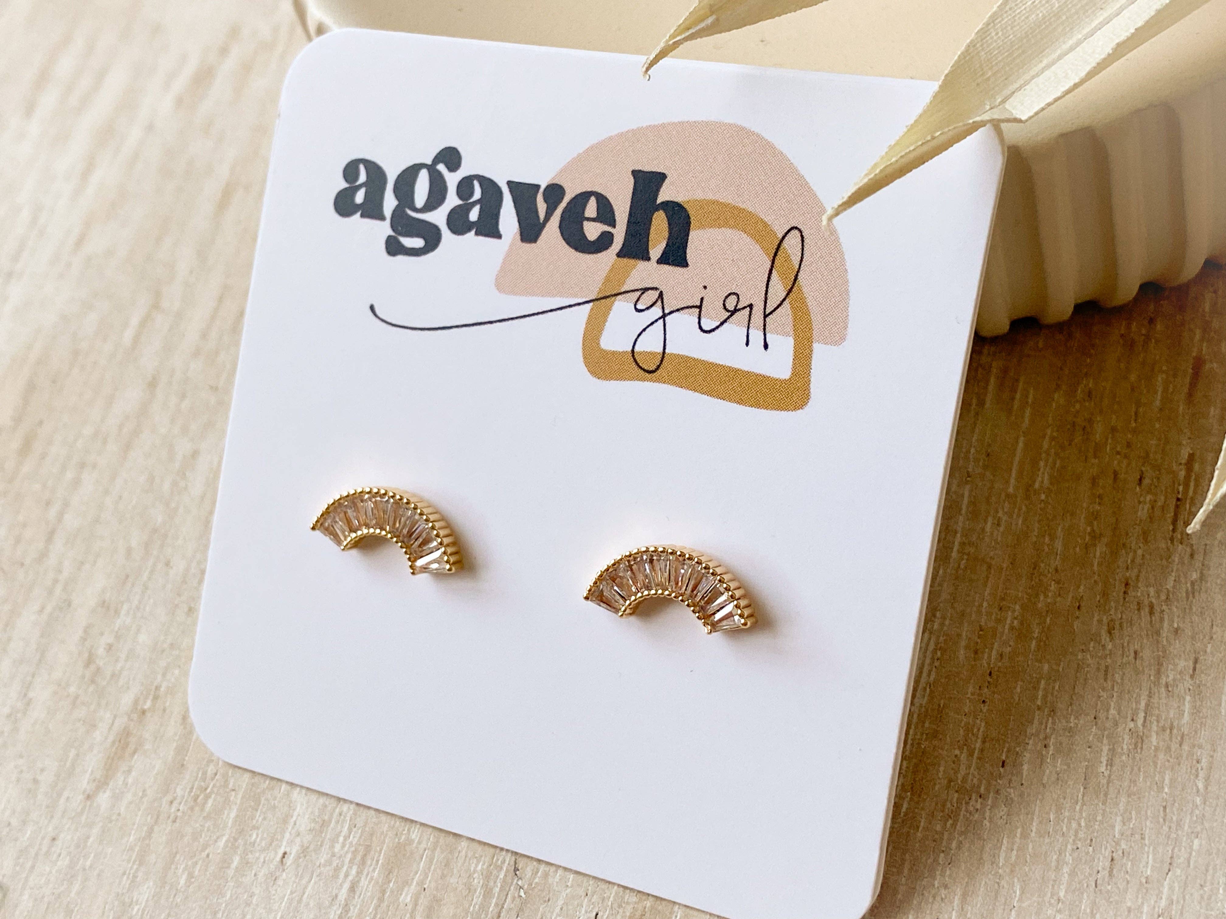 Agaveh girl – Engroshandel Ørestikkere – Tate Cubic Zirconia abstrakte guldbelagte nitter1