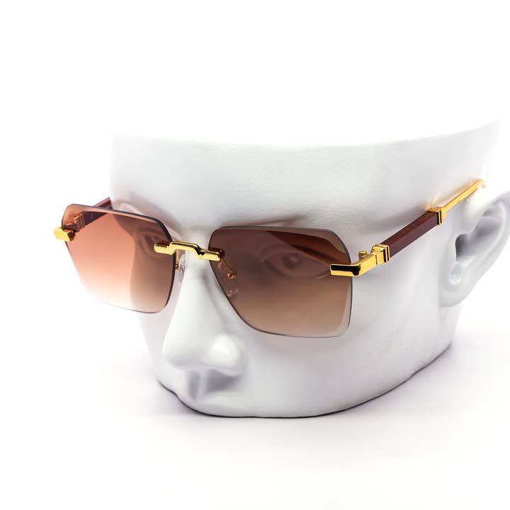 Still Friday - Wholesale Sunglasses - Unisex - Luxury Rimless Miter-Cut Gradient Lens Sunglasses4