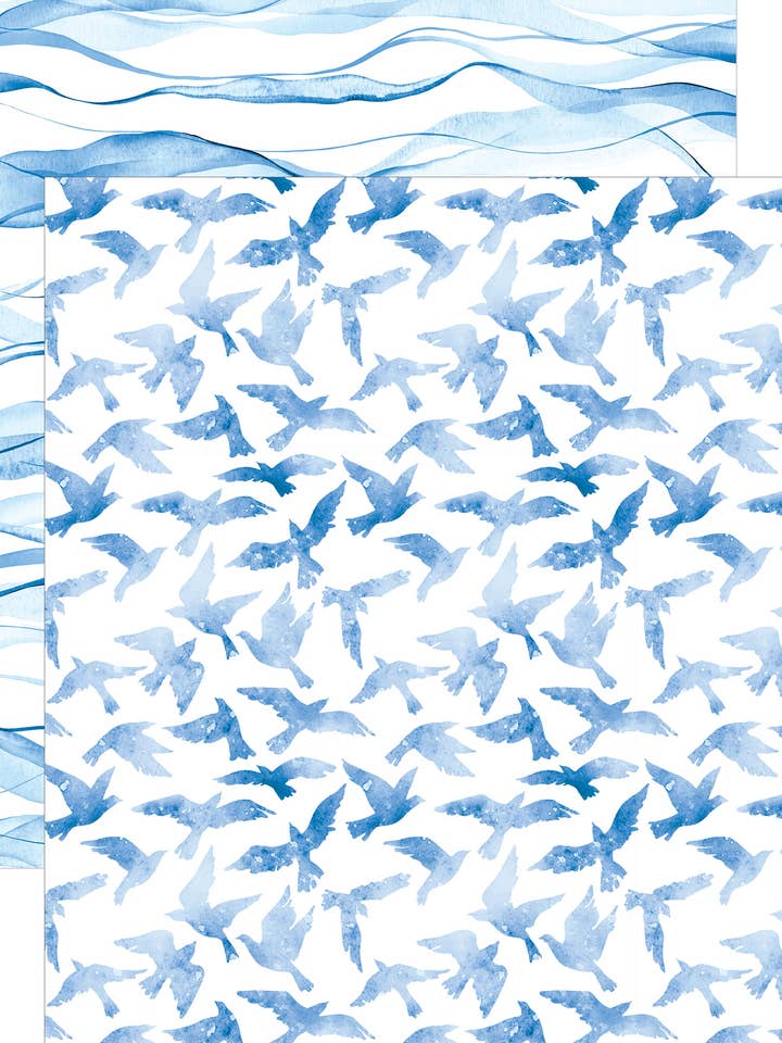 Blå akvarellfåglar 12 x 12 papper för wholesale av Paper House Productions