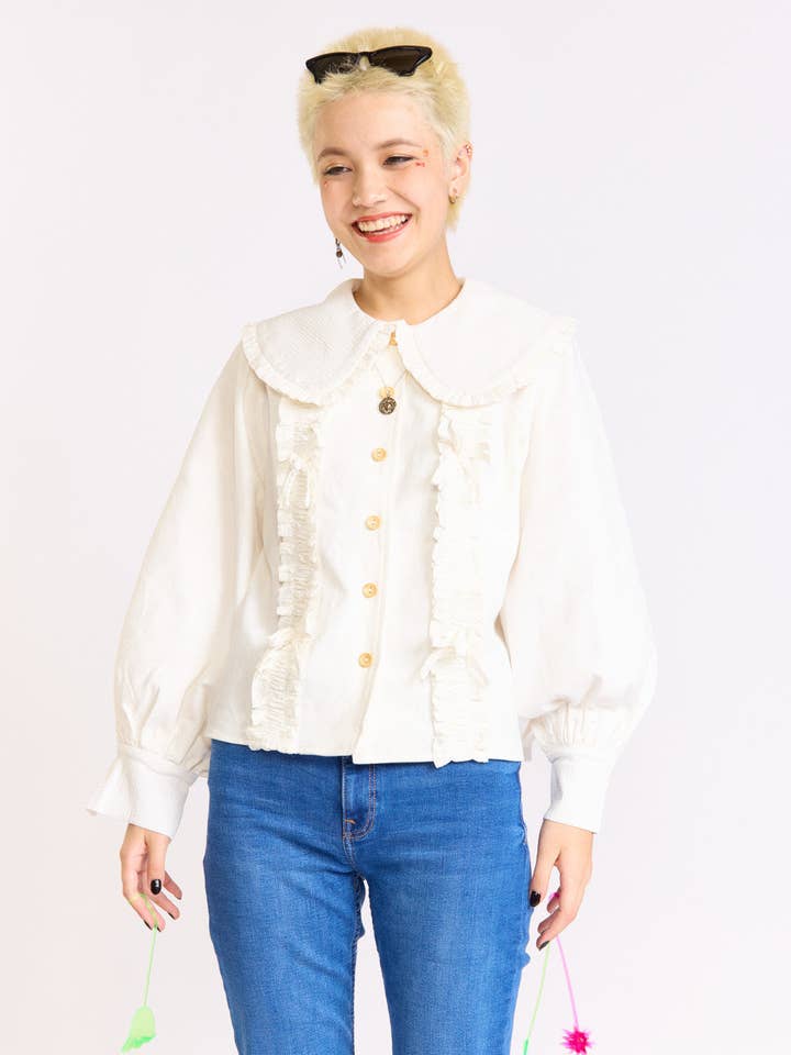 The Tongue Tied Blouse for wholesale by Kina and Tam