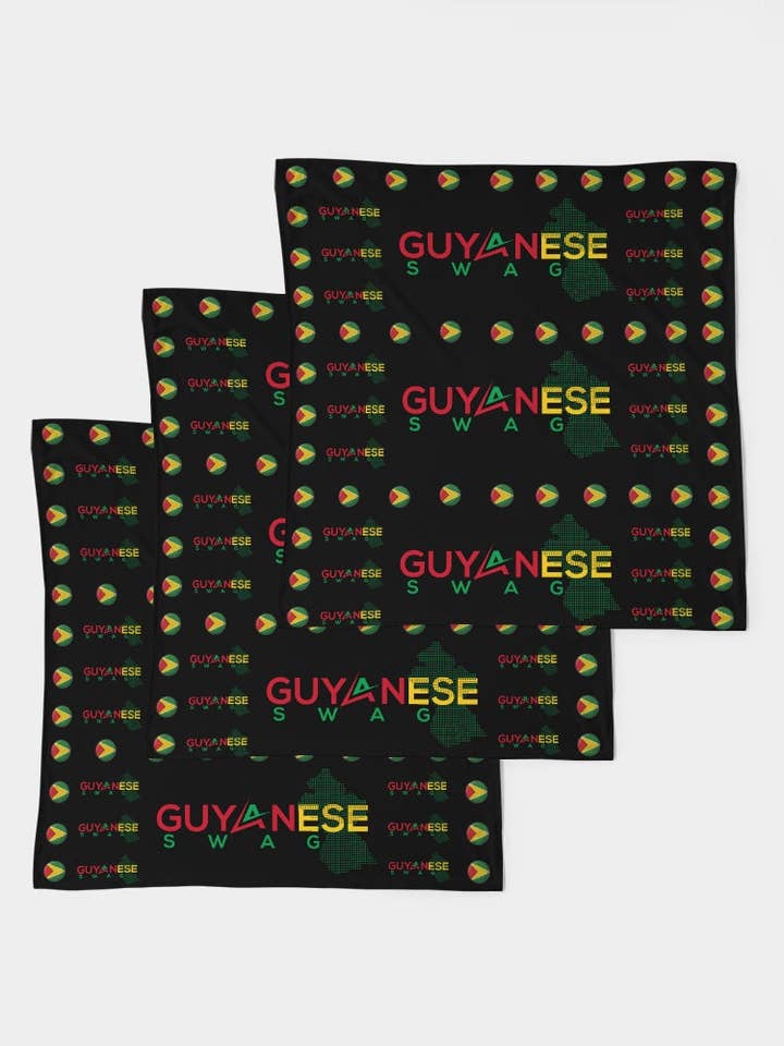 Guyanese Swag Guyana Landkarte Bandana-Set für den Großhandel von Guyanese Swag