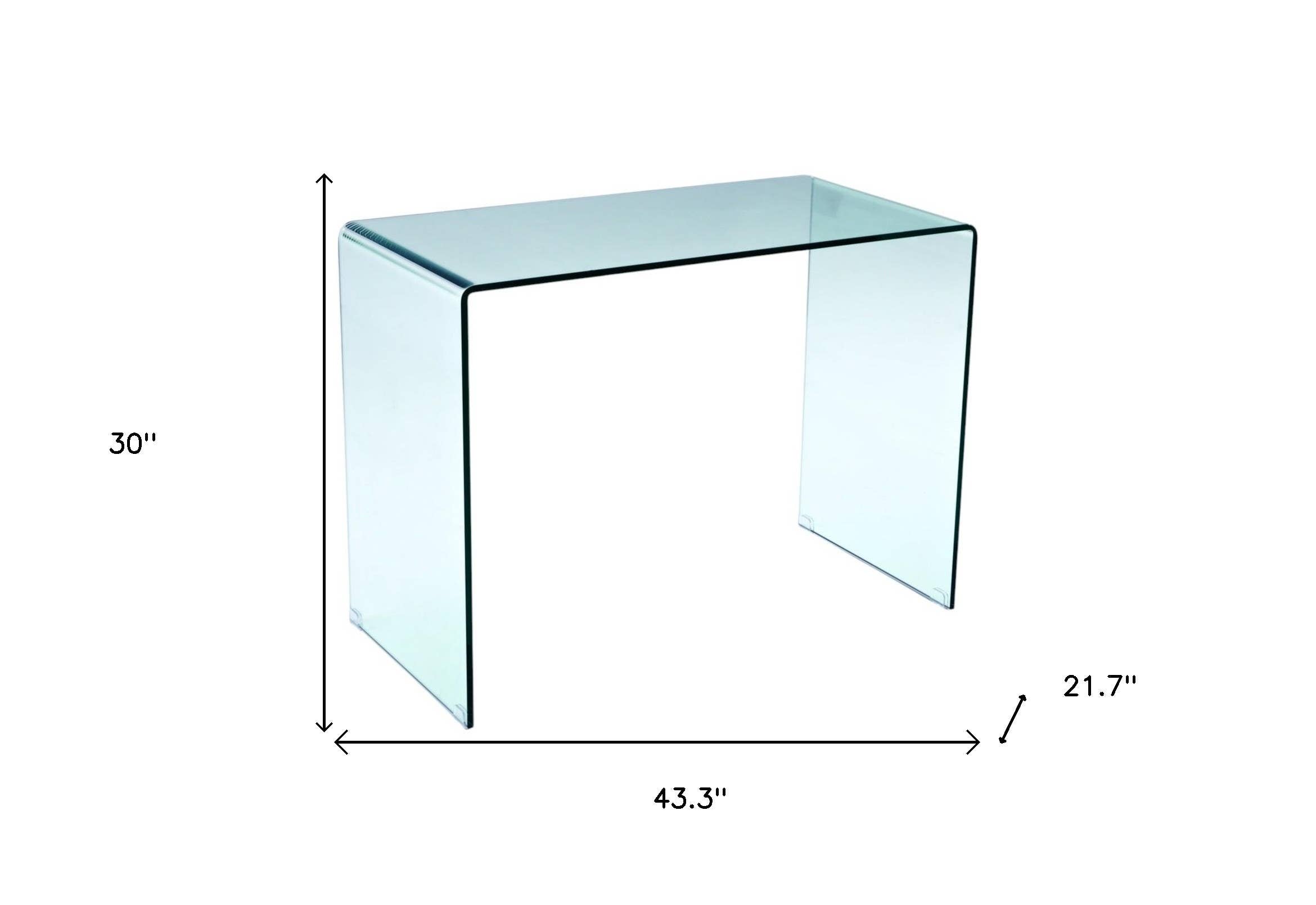 HomeRoots – wholesale Desk drawer – 43" Clear Glass Computer Desk2
