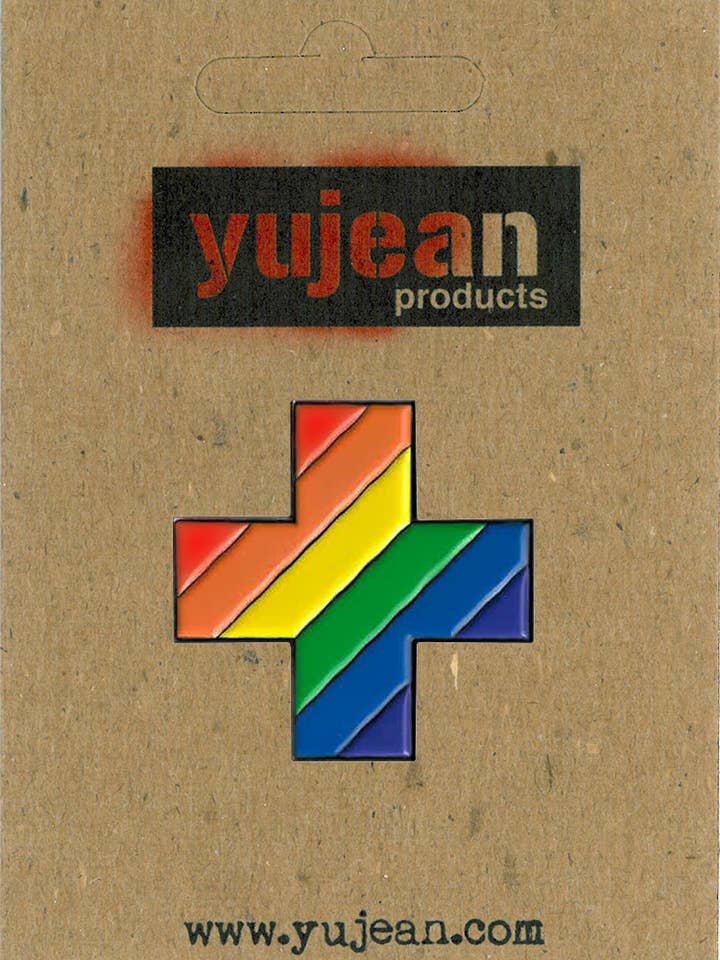 Rainbow Plus Enamel Pin-E1143 for wholesale by Yujean