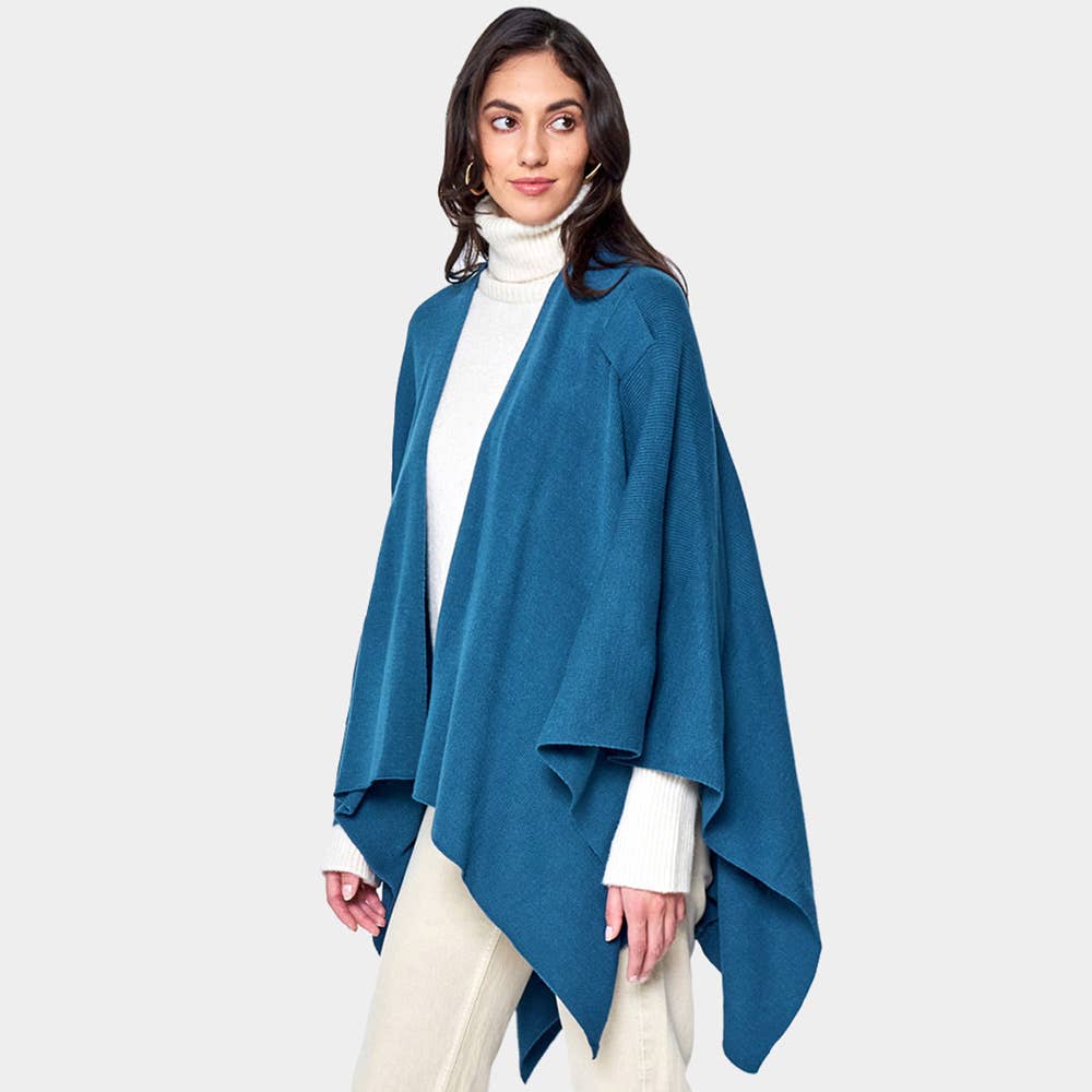 Sensibling Corp. – wholesale Poncho – Women's – Shoulder Strap Solid Ruana Poncho25