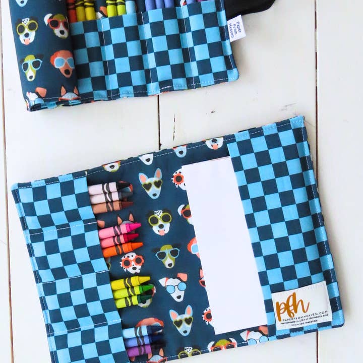 PaperFromHeaven - Wholesale Crayons – Child & baby - Crayon Notebook for Kids – Cute Dog Fabric & Drawing Pad5