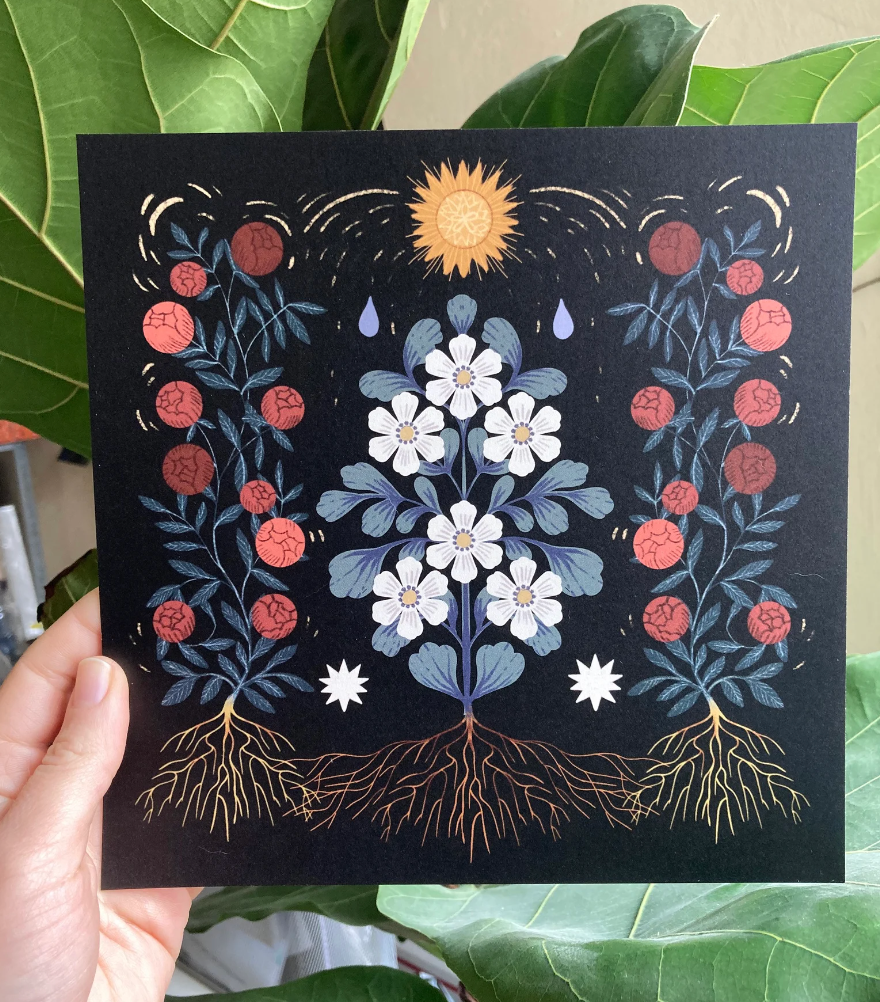 Serena Niesley - Wholesale Art Print - Rooted and the Rain (8x8 Print)1