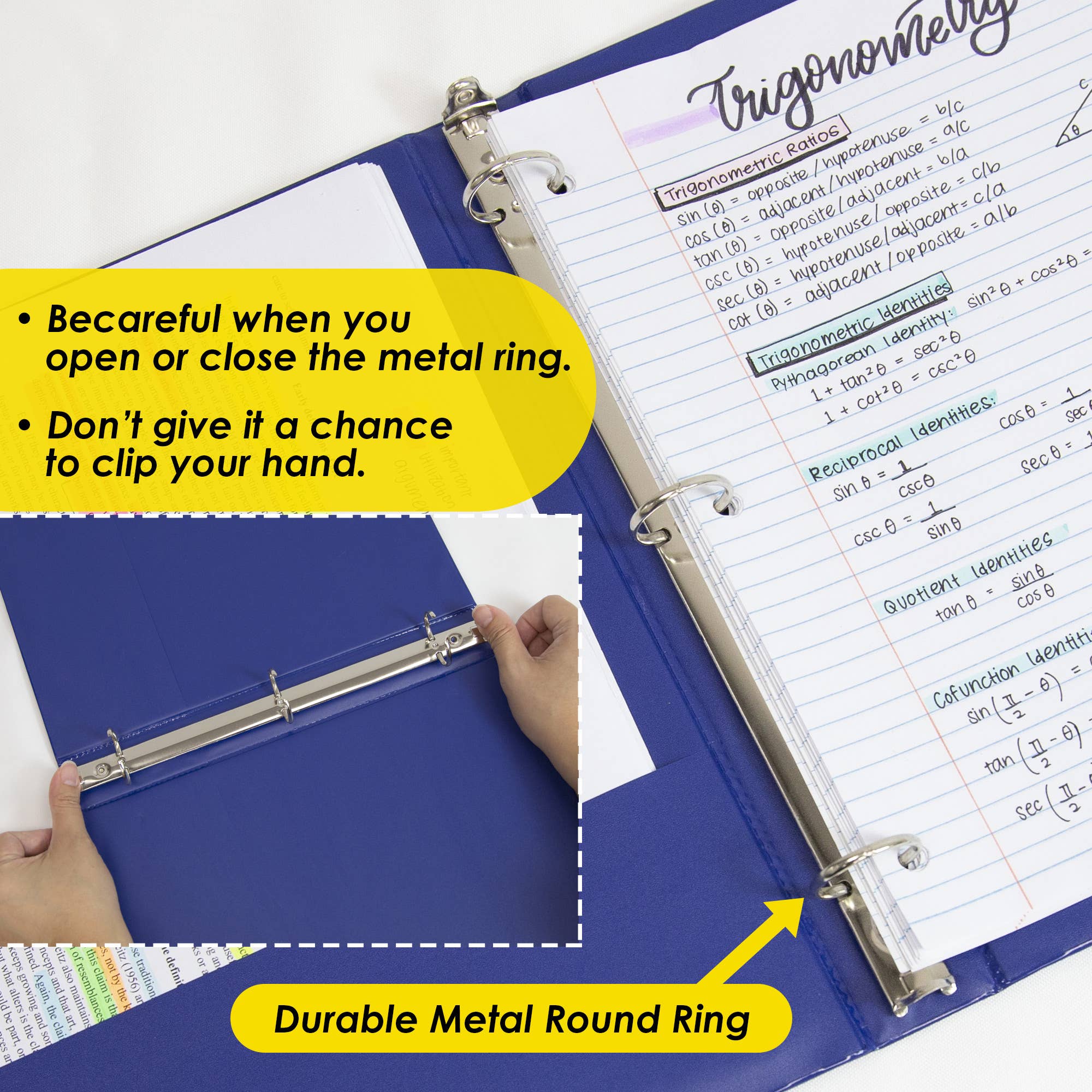 BAZIC Products - Wholesale Binder - 1.5" Assorted Color 3-Ring w/ 2-Pockets5