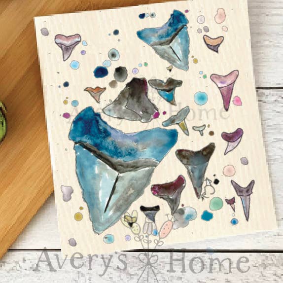 Avery's Home - Wholesale Dishcloth - Shark Teeth Beach Swedish Dish Towel