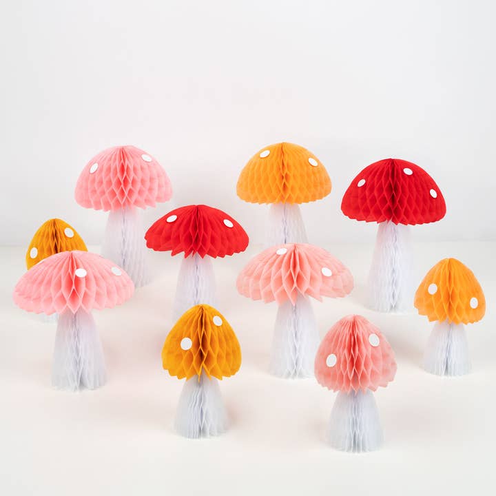 Honeycomb Mushroom Decorations for wholesale by Meri Meri