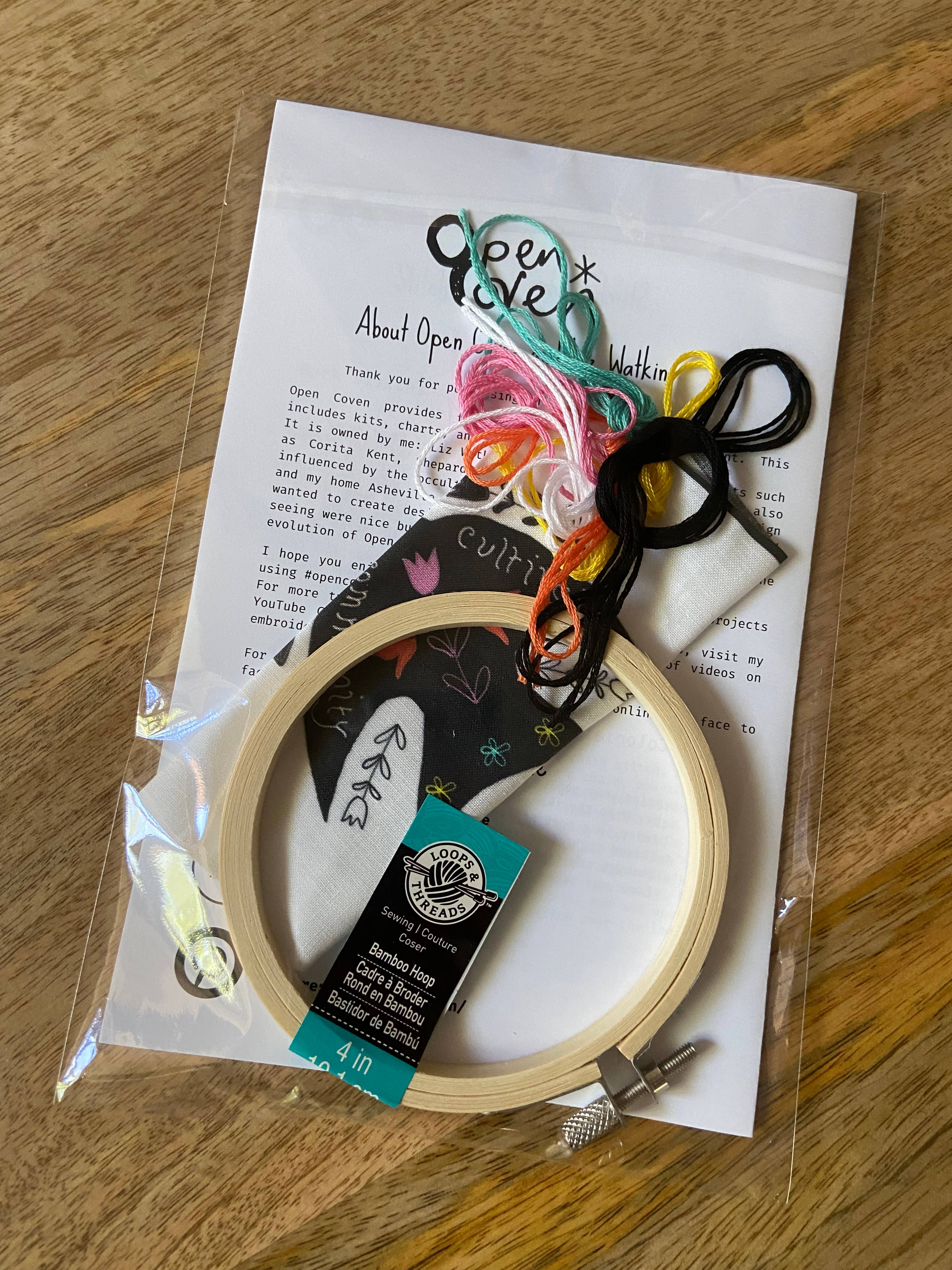 Open Coven - Wholesale Embroidery/Cross Stitch Supplies - Cultivate Community 4 Inch Embroidery Kit2