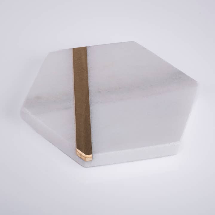 Brass - Sottobicchiere Esagonale In Marmo per la vendita all'ingrosso da parte di Pistore Marmi SRL