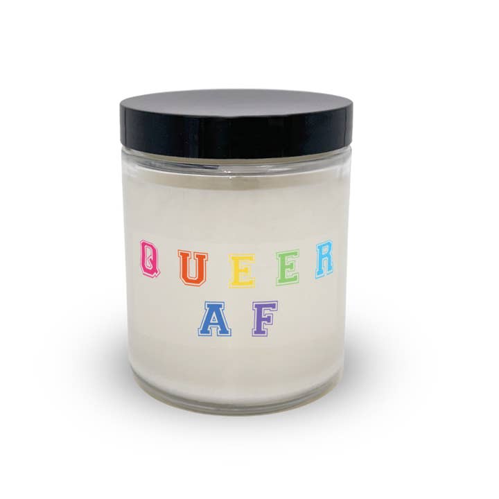 QUEER AF Sugared Lemon Soy Jar Candle for wholesale by Out Loud Candles