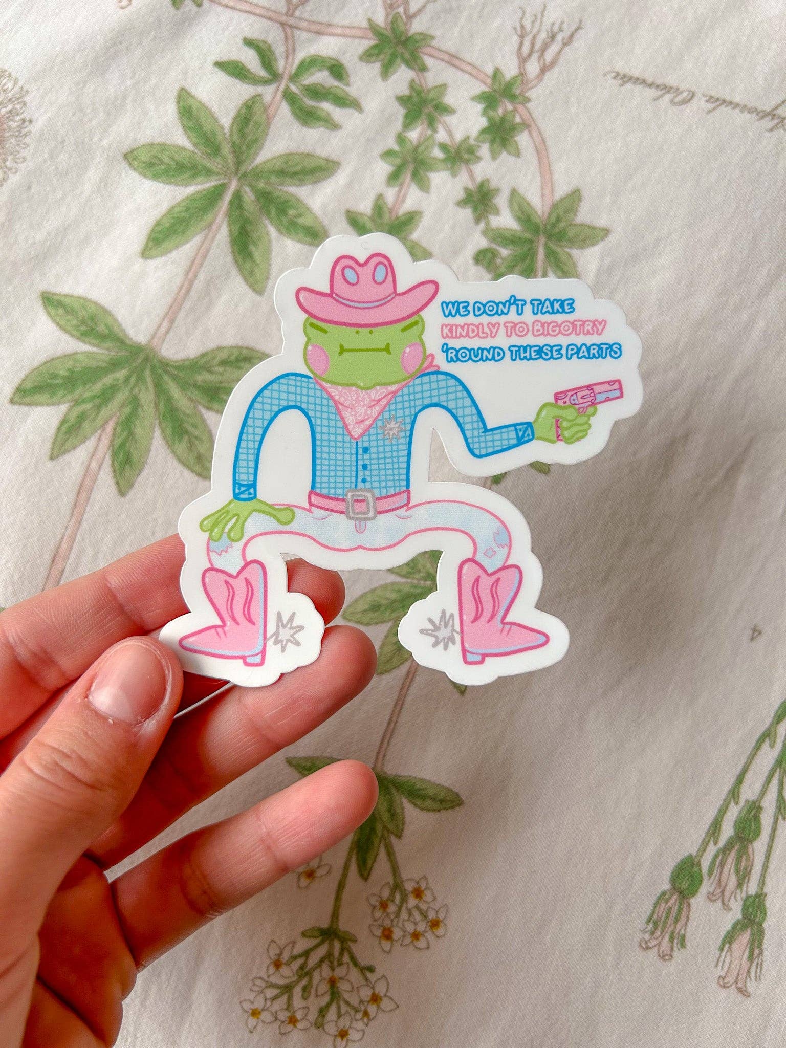 Hollandaize Art – Adesivo por atacado – Pride Cowboy Frogs | Não levamos gentilmente ao bigotry Sticker8