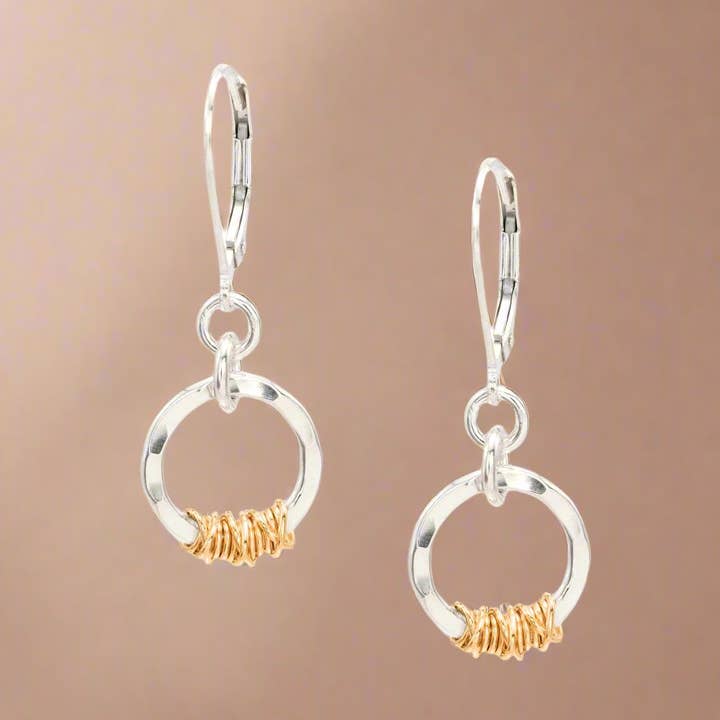 Brincos de Lei com Martelo Halo Dourado por atacado de J + I Jewelry