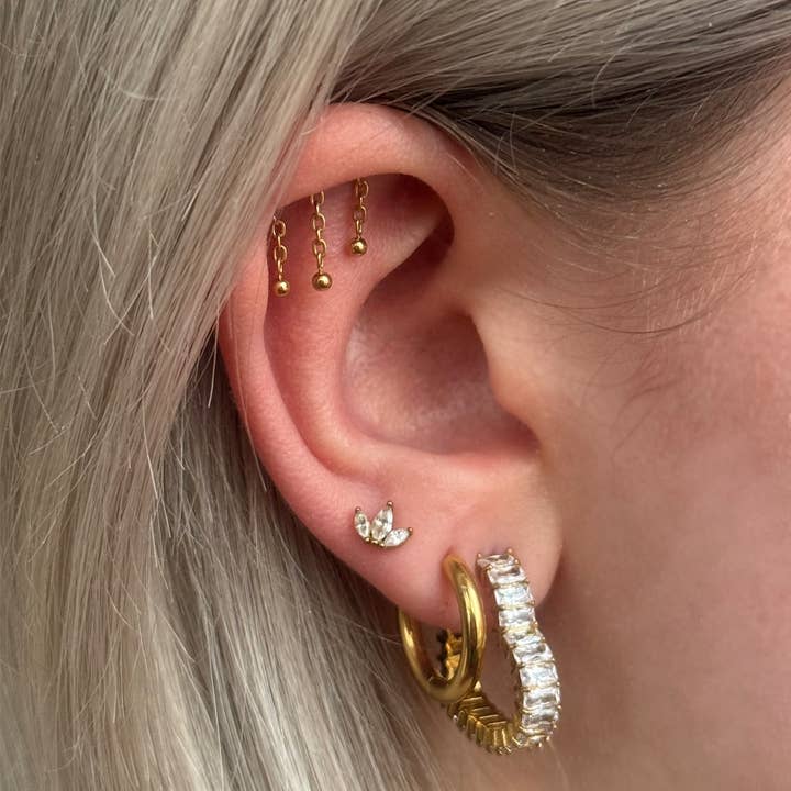 Schmuckgroßhandel - Wholesale Enkele oorbel - Dots Verborgen Helix | Titaan