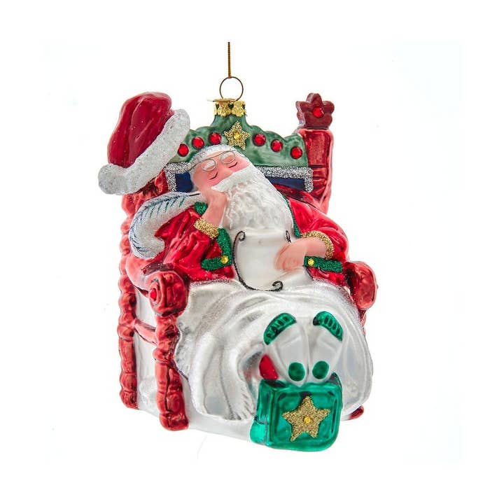 Kurt S. Adler, Inc. - Vente Objets de décoration - 6.25"NBL GM CHAISE DE SANTA +SWRVSKI STN1