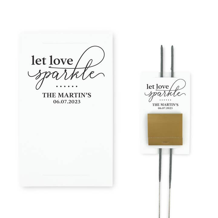 Weddingstar Inc. - Vendita all'ingrosso Etichetta regalo - Etichette di invio Matchbook Sparkler - Let Love Sparkle
