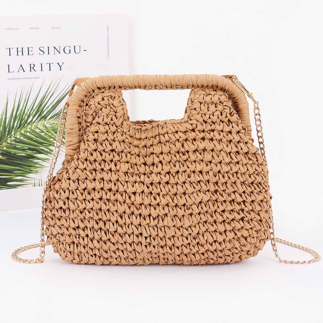 3AM BY H&D ACCESSORIES – Engroshandel Clutch - Dame – Håndlavet clutch i kunstigt stråmateriale1