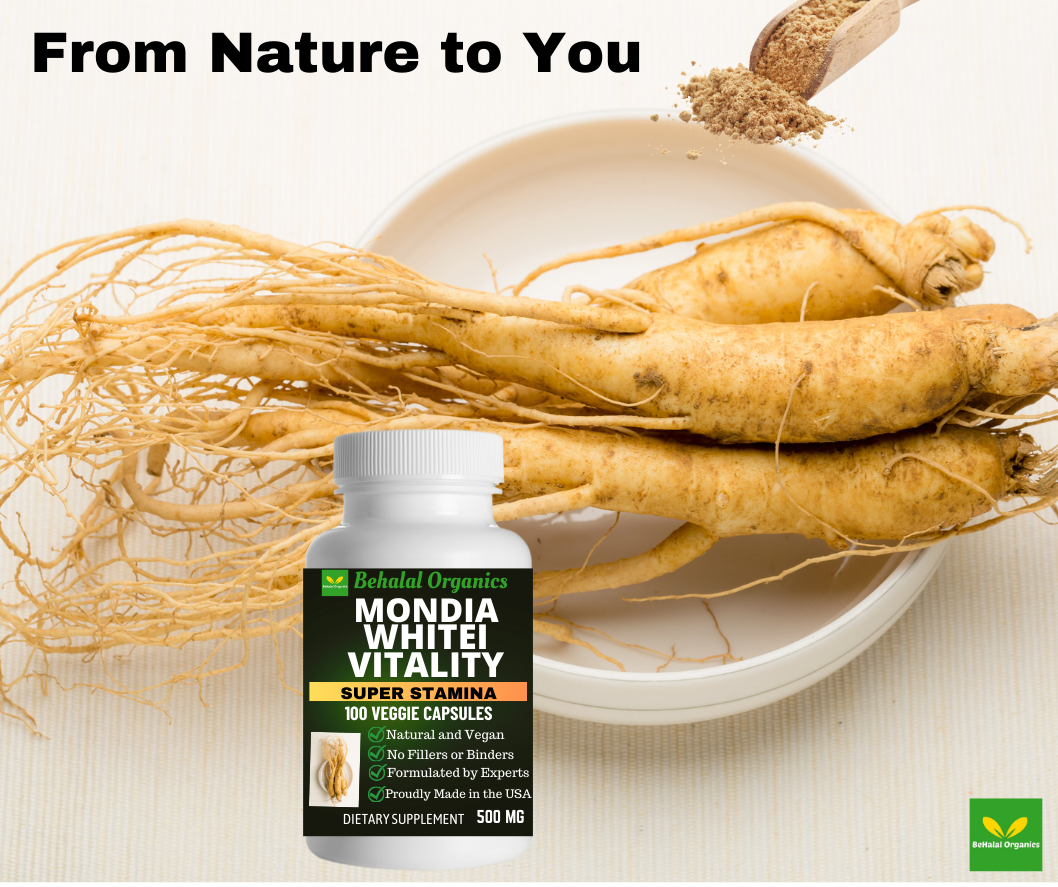 Behalal Organics - Vente Supplément oral/vitamine - Capsules rapides Mondia Whitei 500 mg - 100 unités8