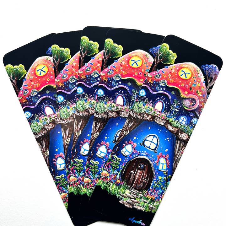 Aquabun - Wholesale Bookmark - Mushroom Gnome House Bookmark4