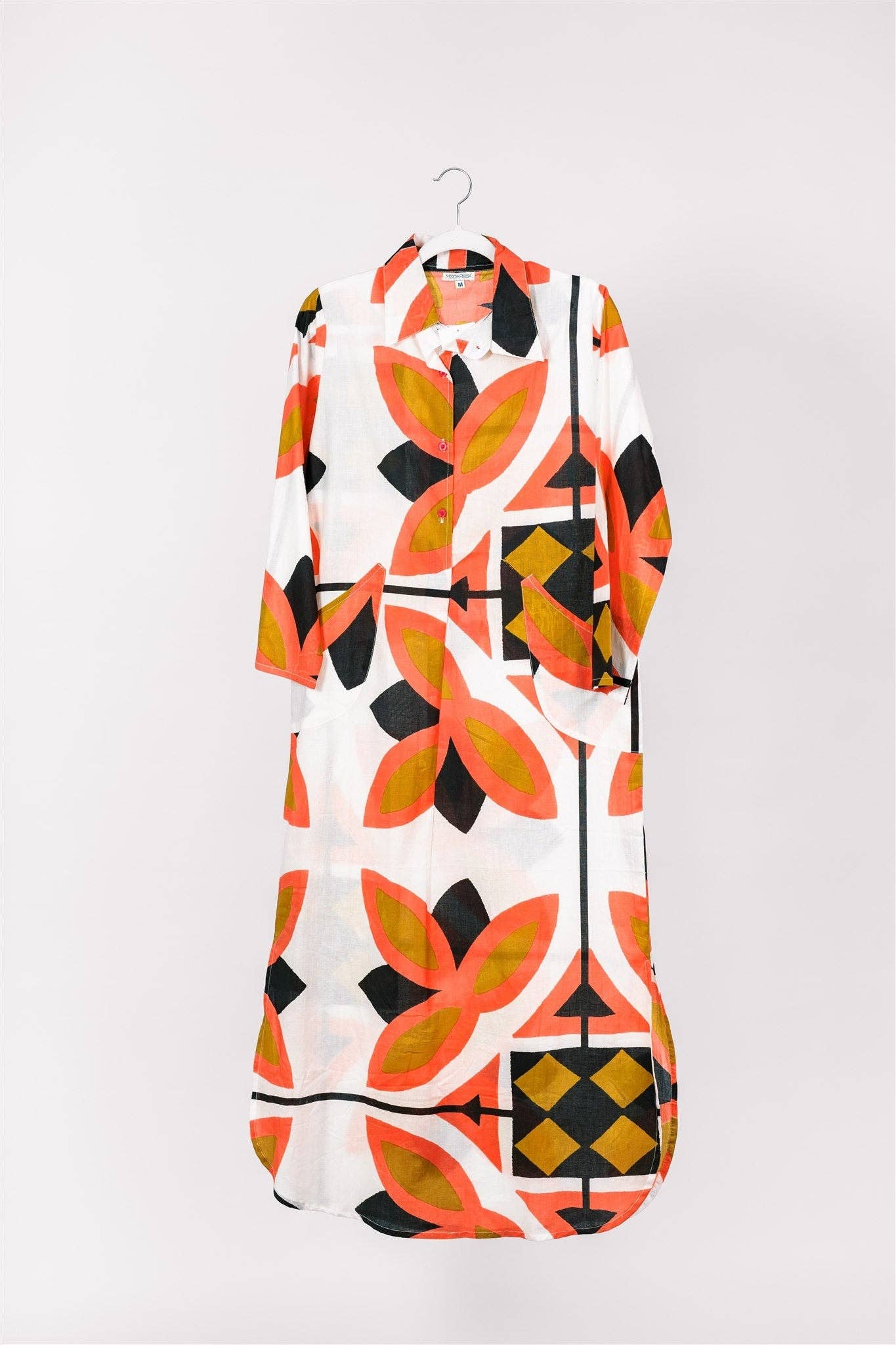 ModaPosa – wholesale Klänning - Dam – Gabriella maxi kaftanskjortklänning i brons, rosa och svart för våren2