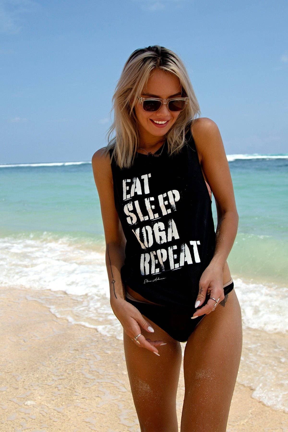 Eden Ashram - Vente Débardeur – femme - Débardeur Eat Sleep Yoga Repeat Camden1