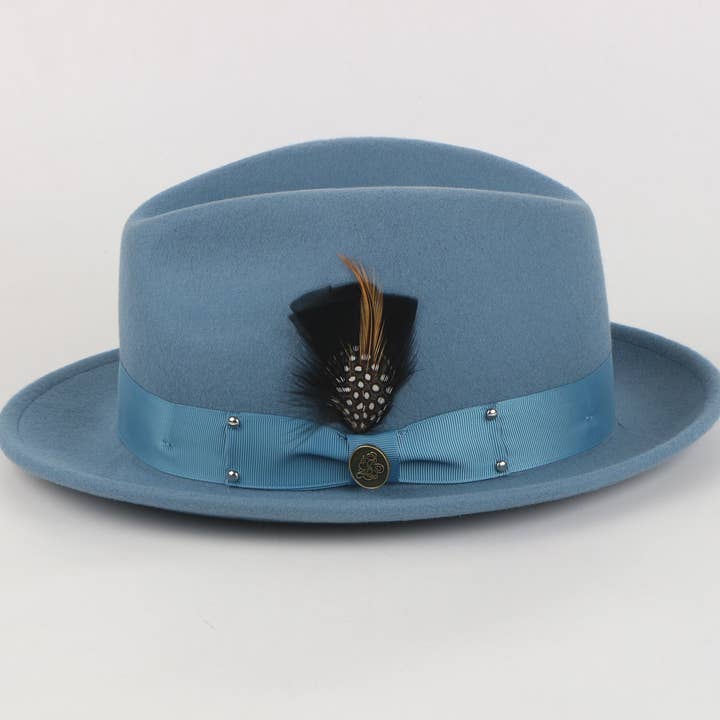 The Ayden Fedora | Fine Australian Wool Fedora Hat | Agave Blue for wholesale by Steven Land