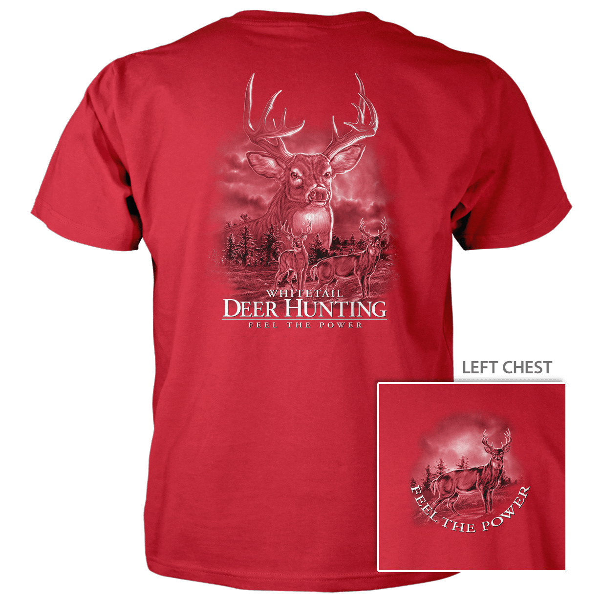 Old Country Outfitters - Vente T-shirt sérigraphié – unisexe - T-shirt en coton peigné « Feel the Power Deer Hunting »13