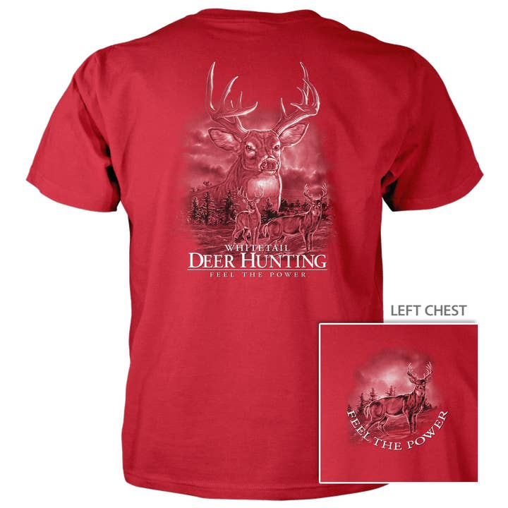 Old Country Outfitters - Vente T-shirt sérigraphié – unisexe - Ressentez la puissance de la chasse au cerf - T-shirt en coton 4,5 oz13