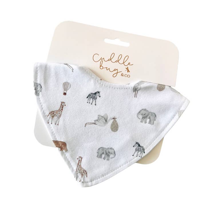 Cuddle Bug & Co Waterproof Dribble Bib Savanna Bebe' for wholesale by Cuddle Bug & Co