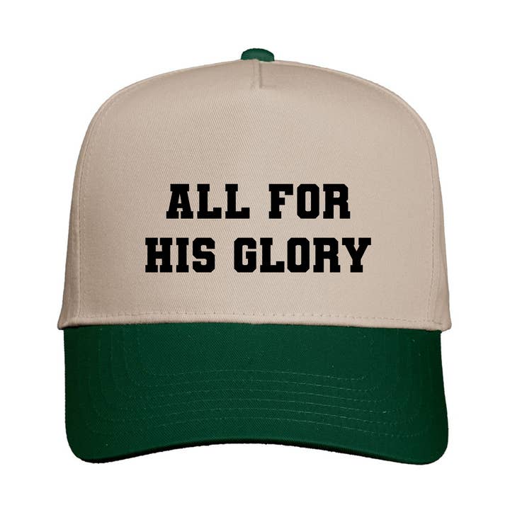 All For His Glory Embroidered Christian Faith Trucker Hat for wholesale by Scripted Pearl