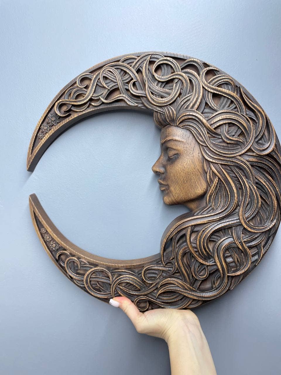 KozakWorkshop - Wholesale Wall Accent - Crescent Moon with Woman Face8