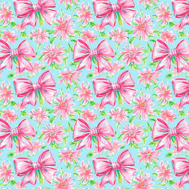 Bows & Flowers Pink Blue(TALL ONLY EARLY MAY) for wholesale by LA Koozie Company