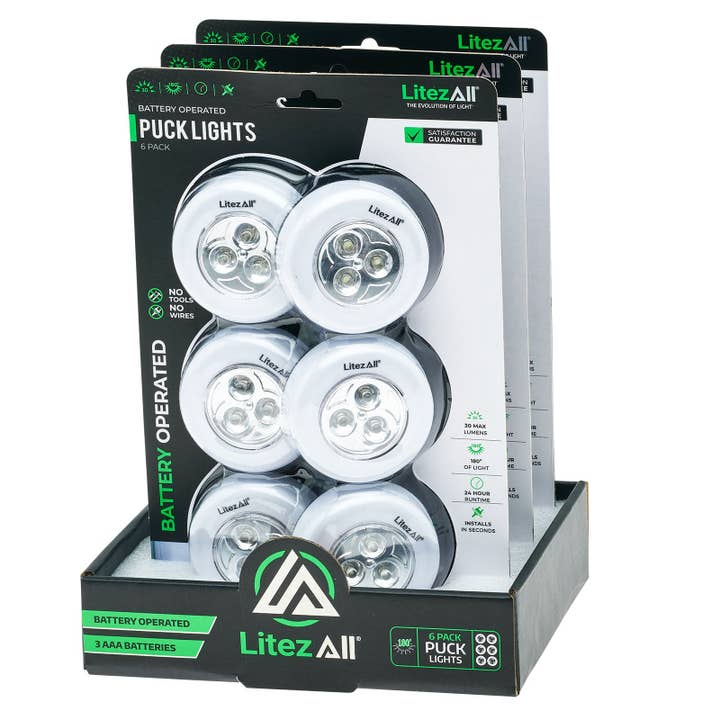 LitezAll - Wholesale Accent/Desk Lamp - LitezAll LED Puck Light 6 Pack26