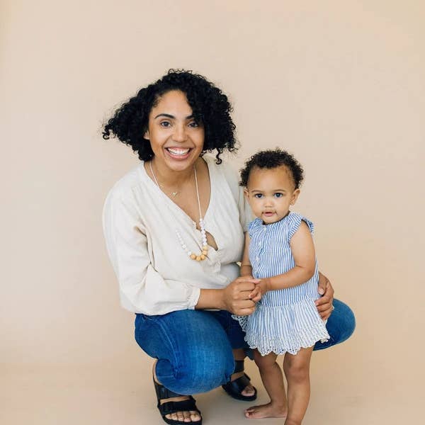 Chewable Charm - Wholesale Teething Necklace - Baby - The Landon - Rose Quartz Teething Necklace2