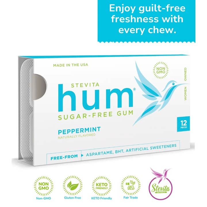 Stevita Naturals - Wholesale Chewing Gum - Hum Sugar-Free Gum - Natural Peppermint Flavor1