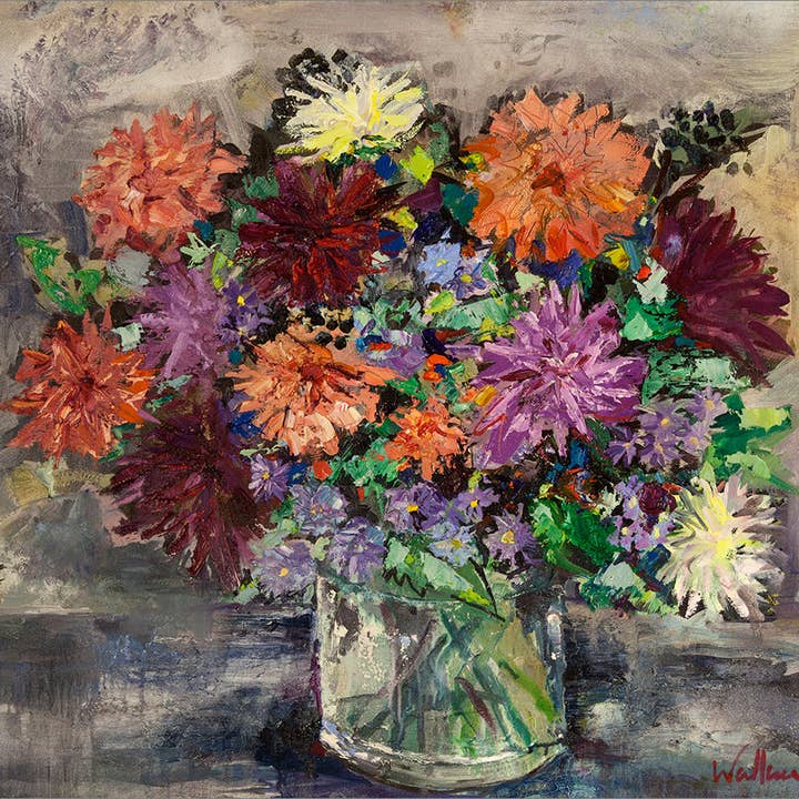 Dahlior - Giclée Skriv ut för wholesale av The Laura Wallace Collection