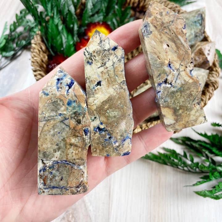 Ewelina Pas Jewelry - Wholesale Spiritual Stone/Crystal - 2.5-3inch Azurite Polished Raw Tower