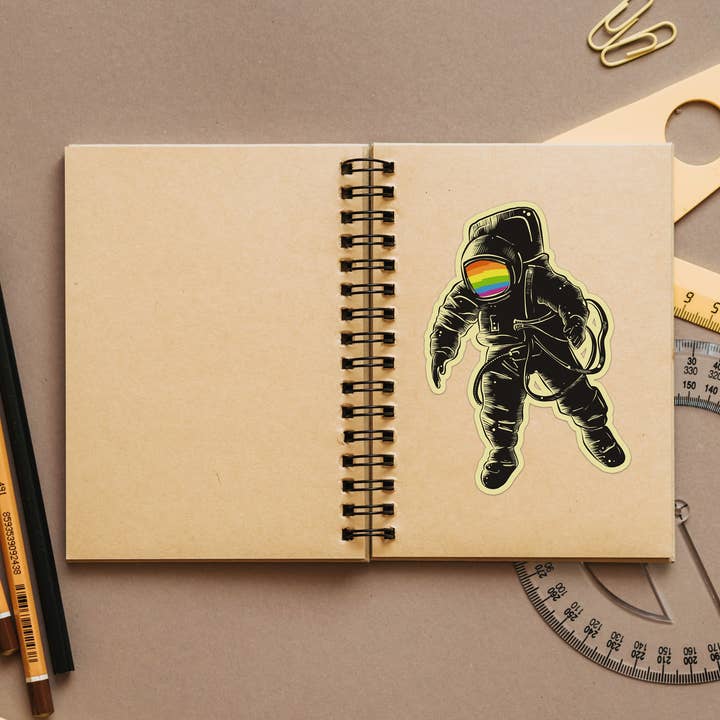 BoyPilot Goods - Wholesale Sticker - Queer Astronaut Sticker - Vintage Rainbow Astronaut Cosmonau