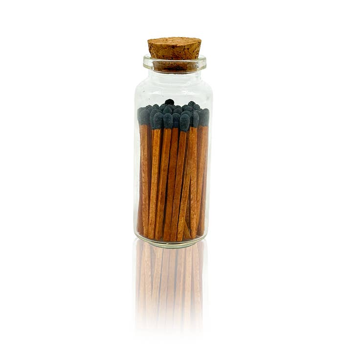 Chandler Studio – Großhandel Streichhölzer – Small Match Bottles — Sicherheitsstreichhölzer in Gläsern — Braun/Schwarz2