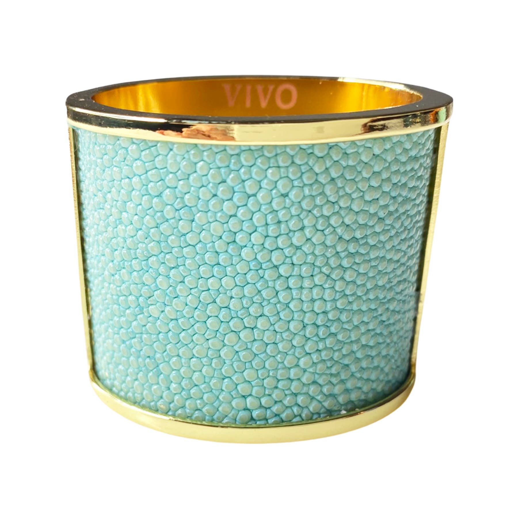 VIVO - Wholesale Napkin Ring - Genuine Shagreen Inlay Gold Napkin Ring6