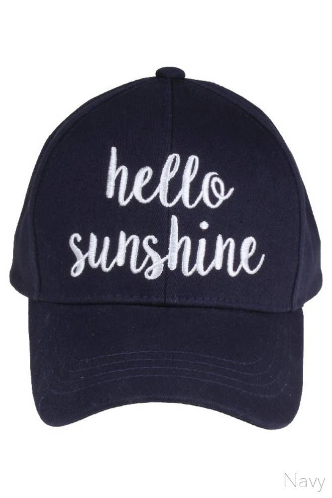 Hana - Wholesale Baseball Cap - Women's - C.C HELLO SUNSHINE Embroidered Baseball Cap3